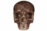 Realistic, Carved Strawberry Quartz Crystal Skull #150988-2
